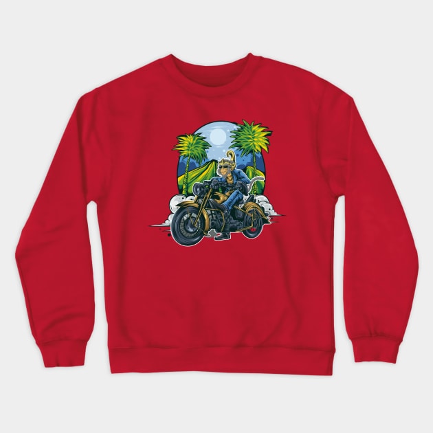 hanuman rider illustration Crewneck Sweatshirt by Mako Design 